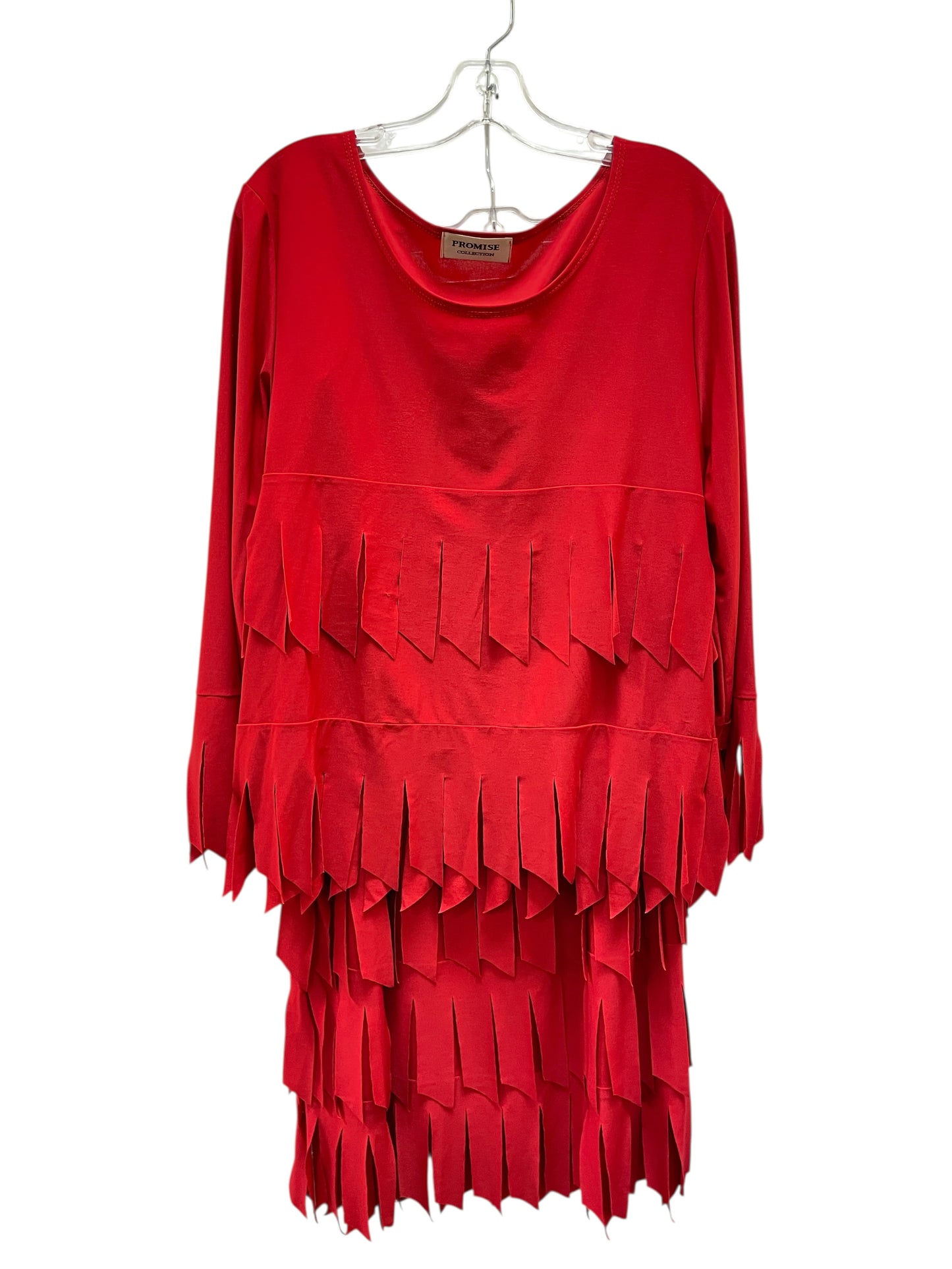 Skirt Set 2Pc By PROMISE In Red, Size:1X