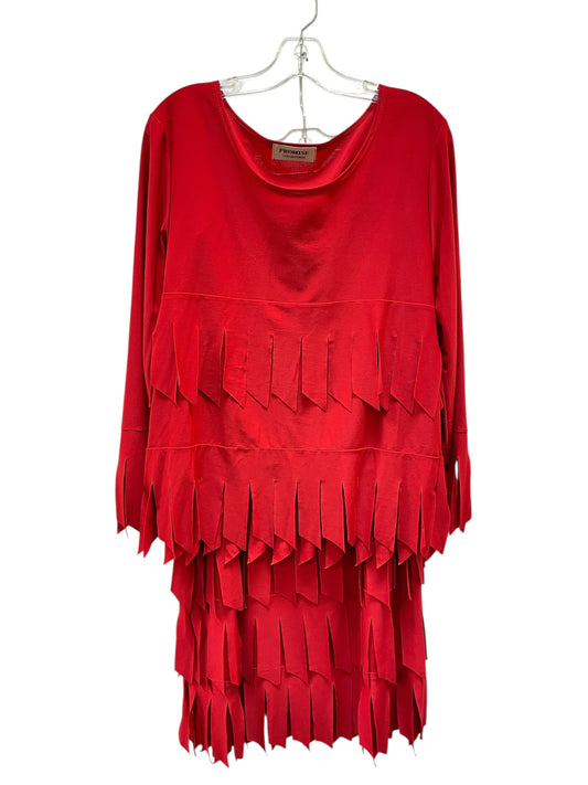 Skirt Set 2Pc By PROMISE In Red, Size:1X