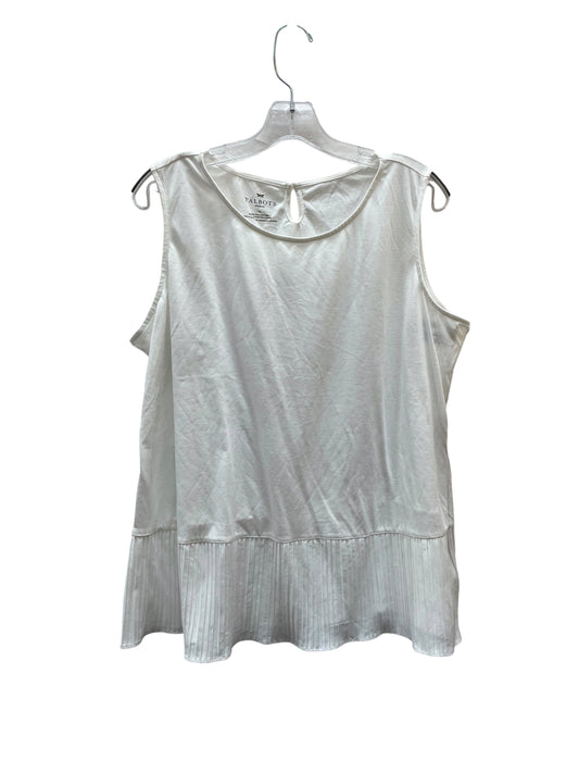 Top Sleeveless Basic By Talbots In White, Size:1X