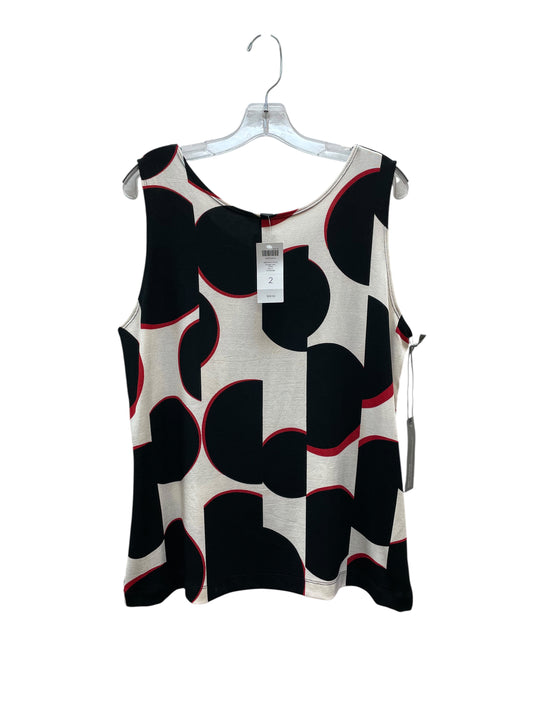 Top Sleeveless By Chicos In Black & Red, Size:L