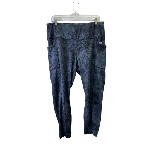 Athletic Leggings By Yogalicious In Blue, Size:2X