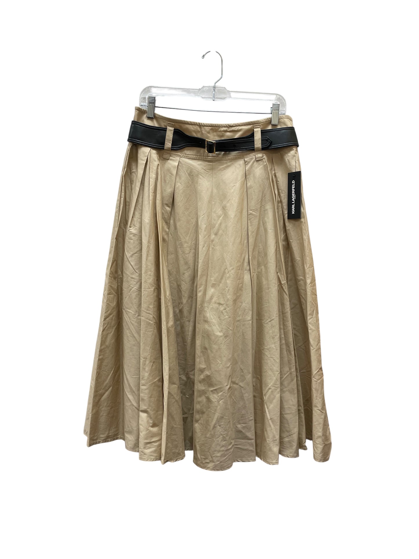 Skirt Designer By Karl Lagerfeld In Tan, Size:M