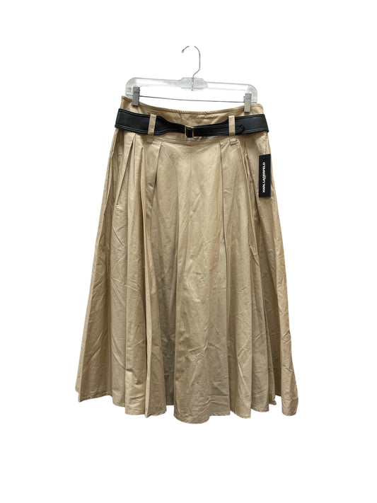 Skirt Designer By Karl Lagerfeld In Tan, Size:M