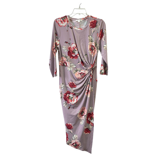 Dress Casual Midi By Nine Britton In Orange & Purple, Size:L