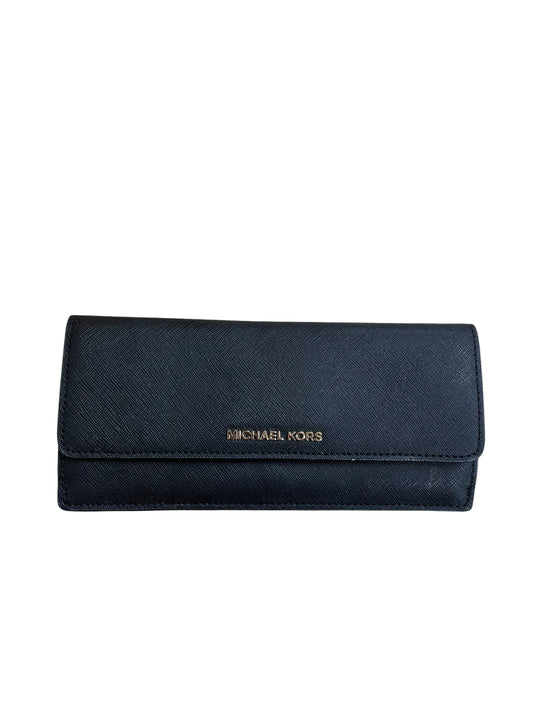 Wallet Designer By Michael Kors In Black & Gold, Size:Medium