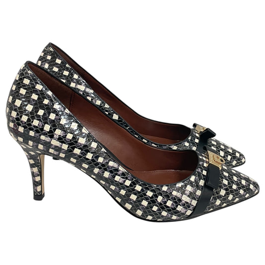 Shoes Heels Stiletto By Cole-Haan In Purple & White, Size:6.5
