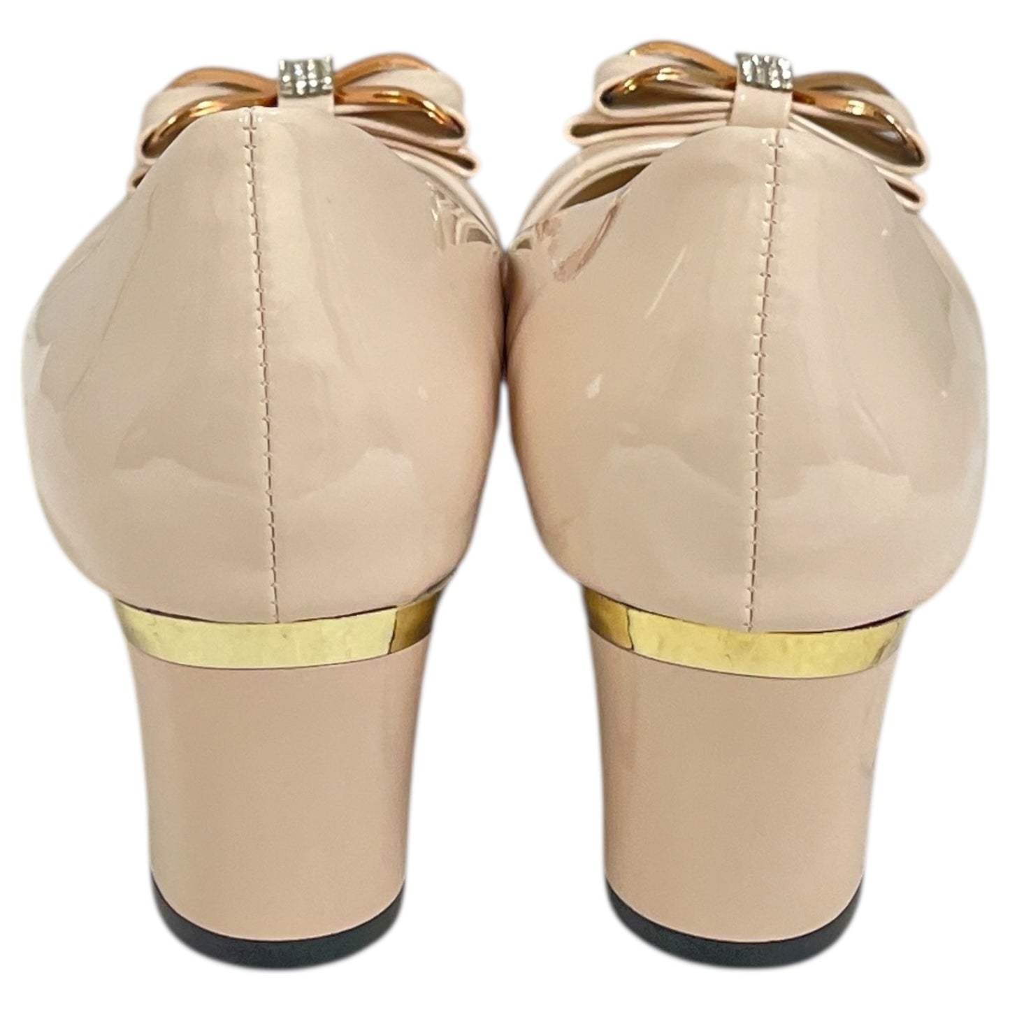 Shoes Heels Block By Cme In Beige, Size:7.5