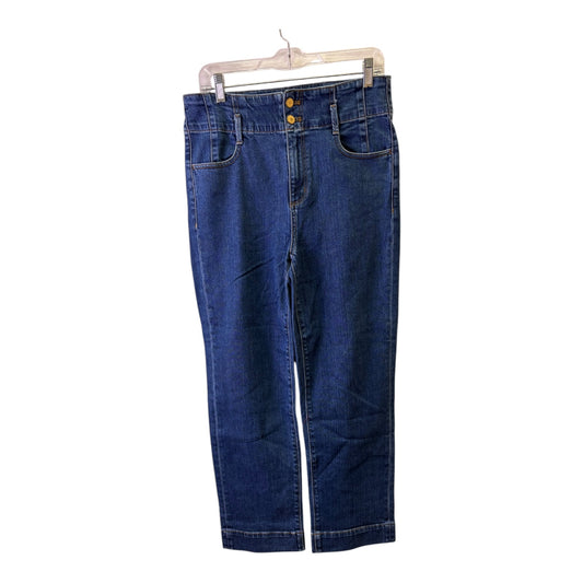 Jeans Straight By Ann Taylor In Blue Denim, Size:8