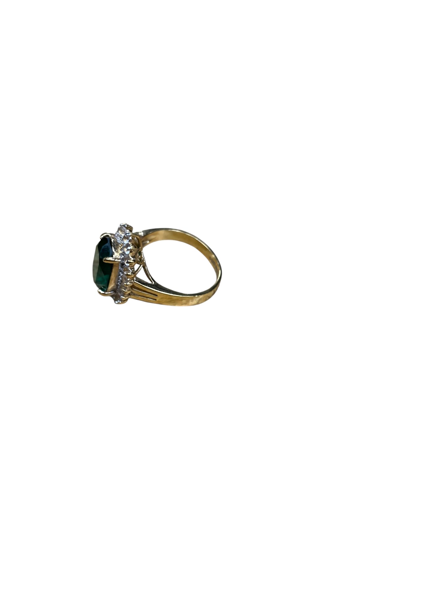 Ring Statement By Cme In Gold & Green, Size:9