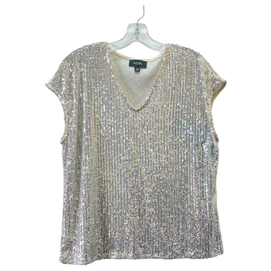 Top Sleeveless By Msk In Silver, Size:M