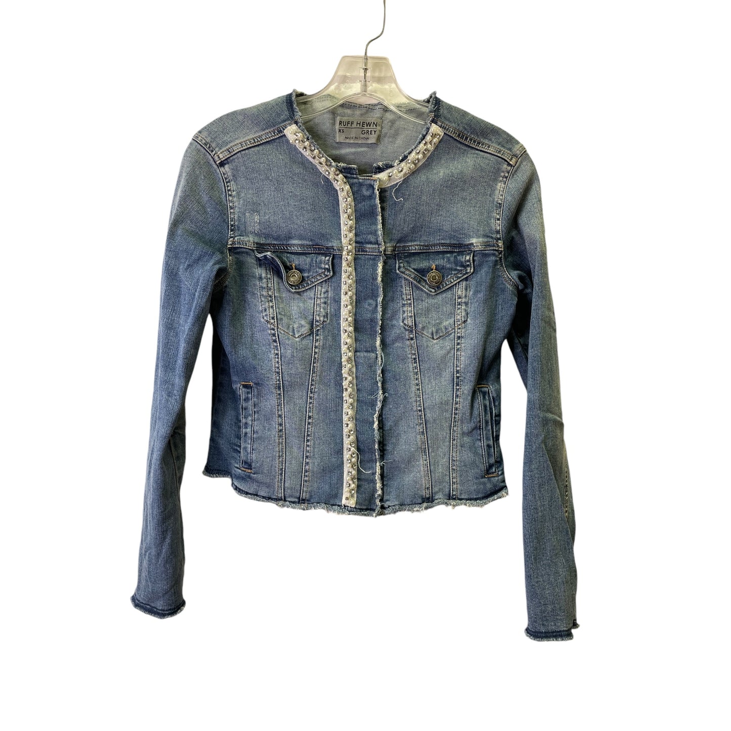 Jacket Denim By Ruff Hewn In Blue Denim, Size:Xs