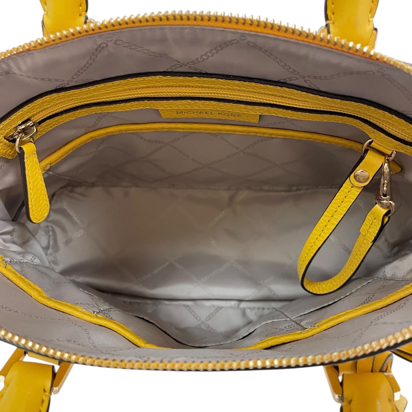 Handbag Designer By Michael Kors In Yellow, Size:Medium