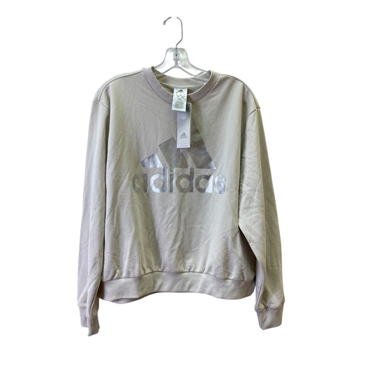 Athletic Top Ls Crewneck By Adidas In Beige, Size:L