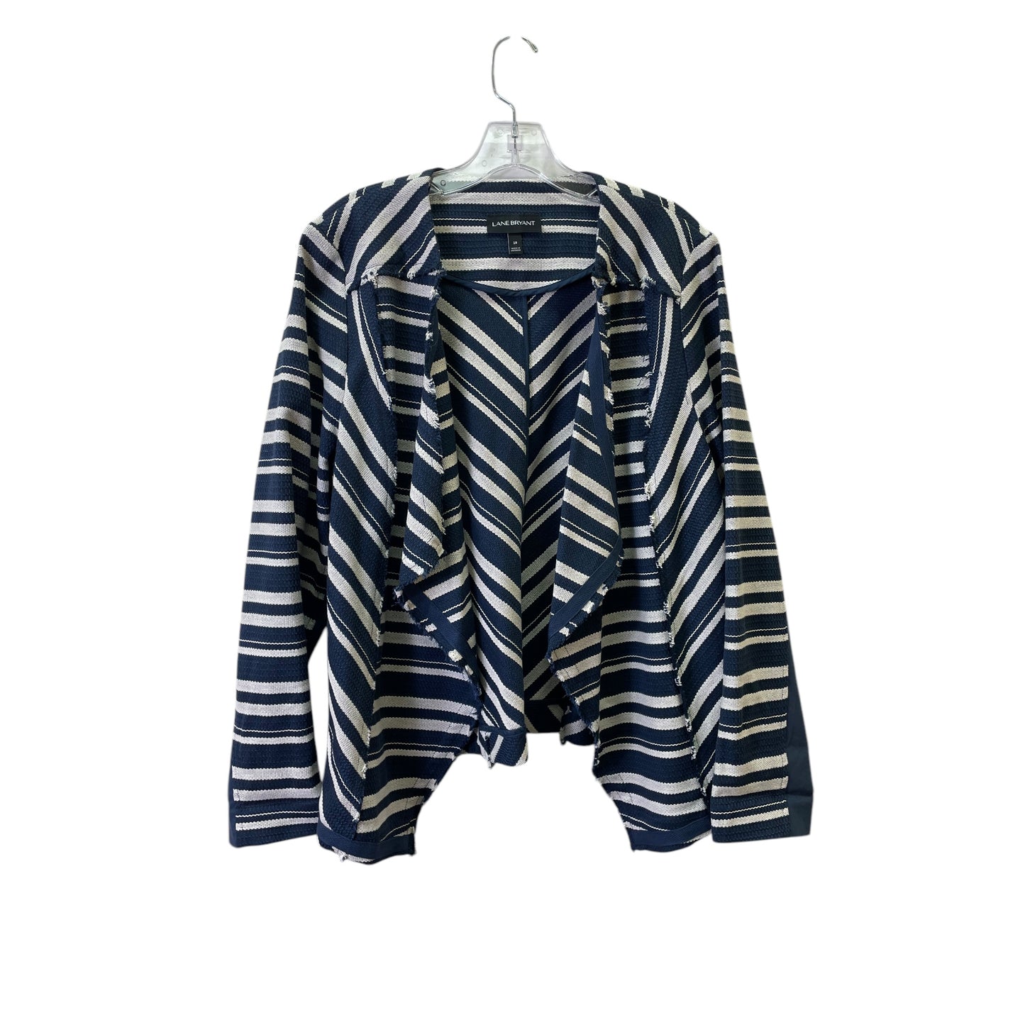 Cardigan By Lane Bryant In Blue & Cream, Size:18