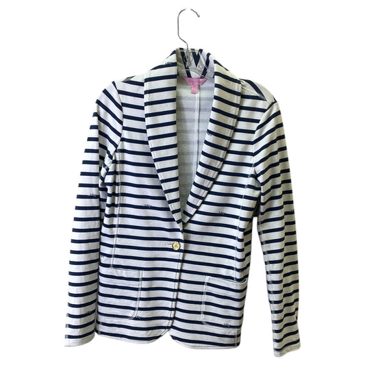 Jacket Designer By Lilly Pulitzer In Blue & White, Size:M