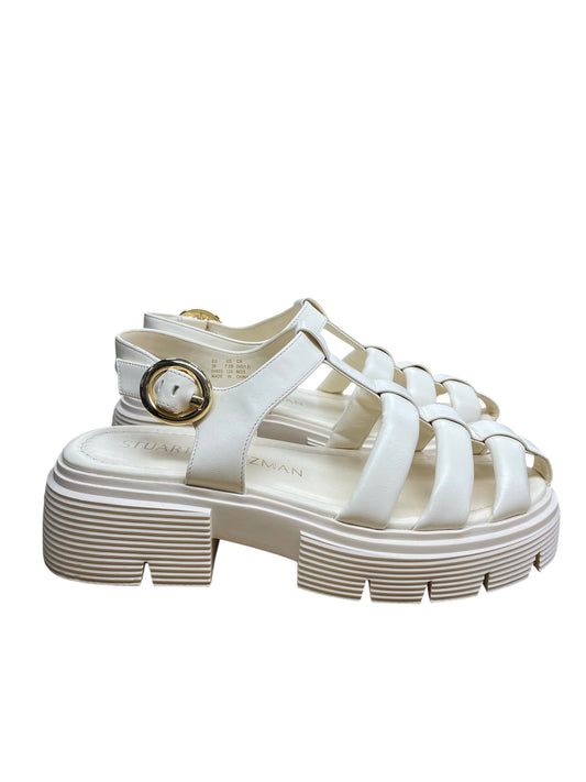 Sandals Designer By Stuart Weitzman In Cream, Size:7.5