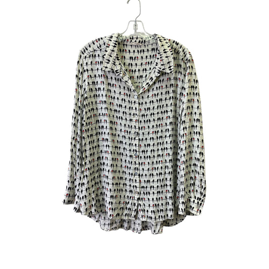 Top Ls By Jane And Delancey In Black & Cream, Size:2X