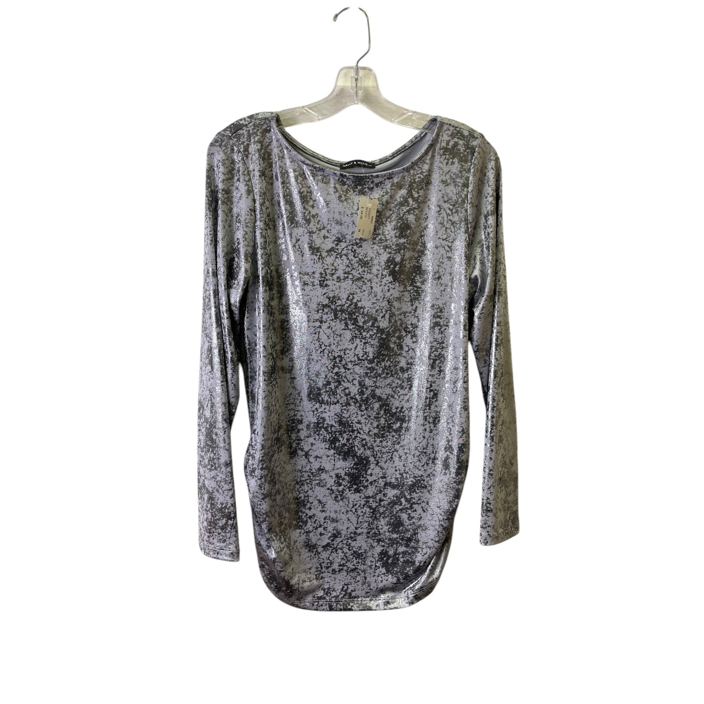 TOP LS by NALLY AND MILLIE In SILVER, Size: M