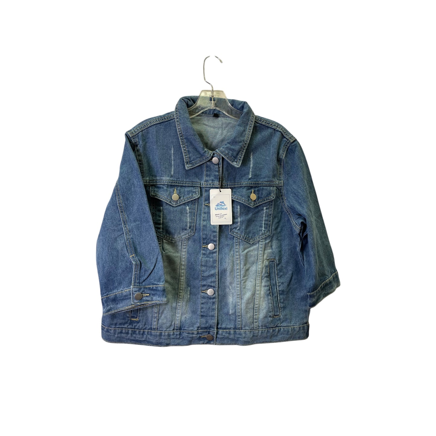 Jacket Denim By Uhilexi In Blue Denim, Size:L