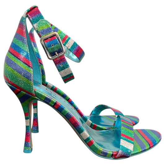 Sandals Heels Stiletto By Cme In Striped Pattern, Size:9