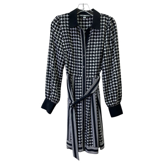 Dress Designer By Karl Lagerfeld In Black & White, Size:2