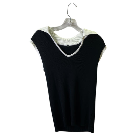 Top Sleeveless By Cmf In Black & White, Size:S