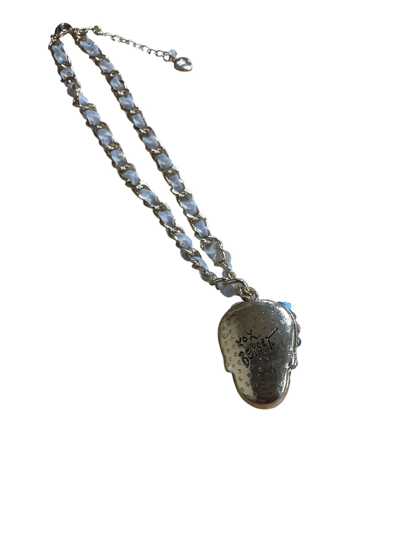 Necklace Charm By Betsey Johnson In Blue & Gold