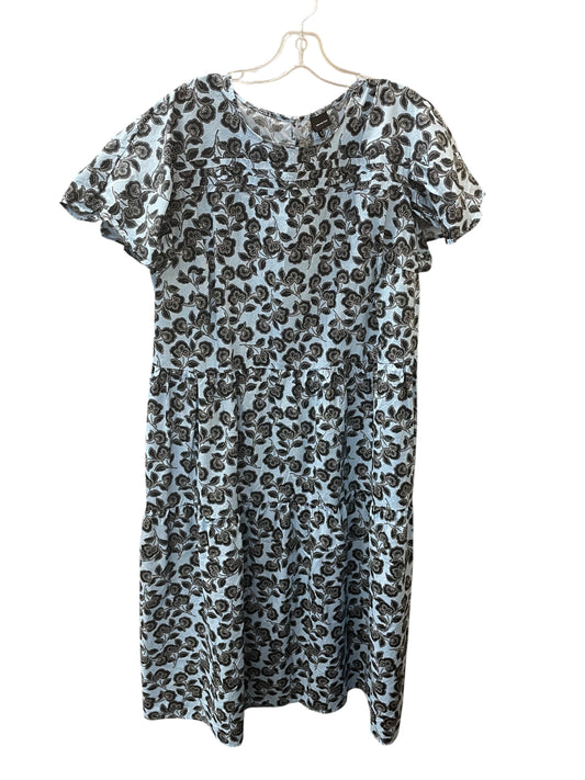 Dress Casual Maxi By Who What Wear In Black & Blue, Size:2X