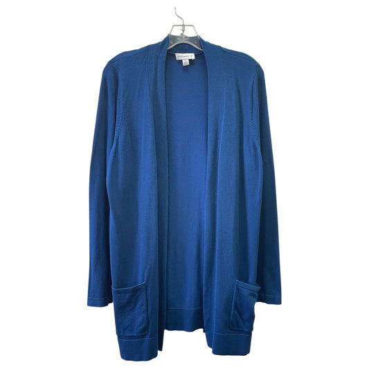 Cardigan By Susan Graver In Blue, Size:M
