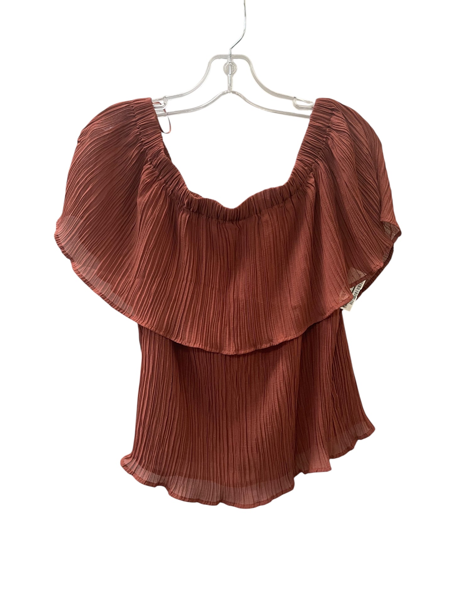 Blouse Sleeveless By Express In Brown, Size:M