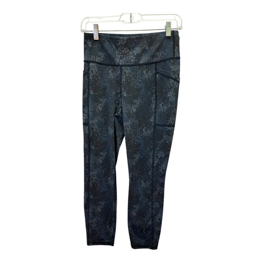 Athletic Leggings By Jockey In Black & Blue, Size:L