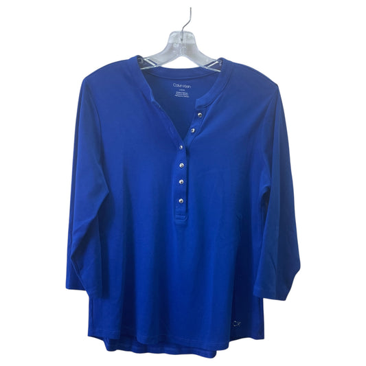 Top Ls By Calvin Klein In Blue, Size:L
