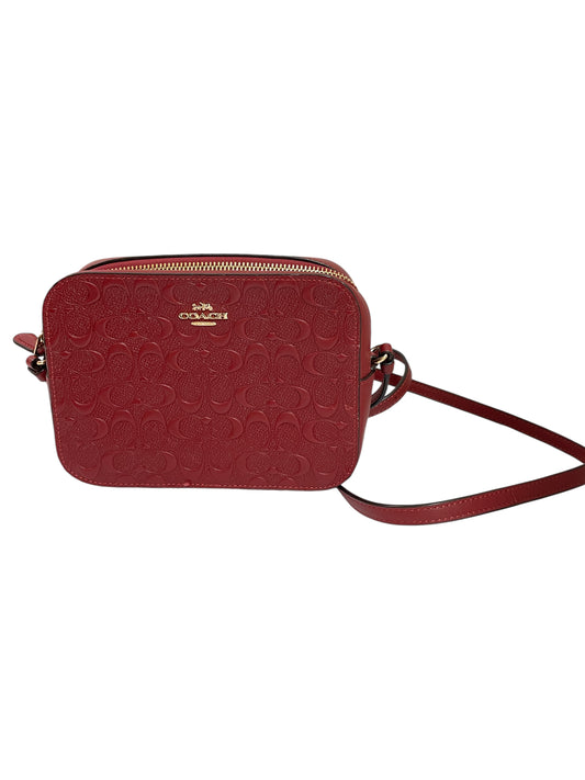 Handbag Designer By Coach In Maroon, Size:Small