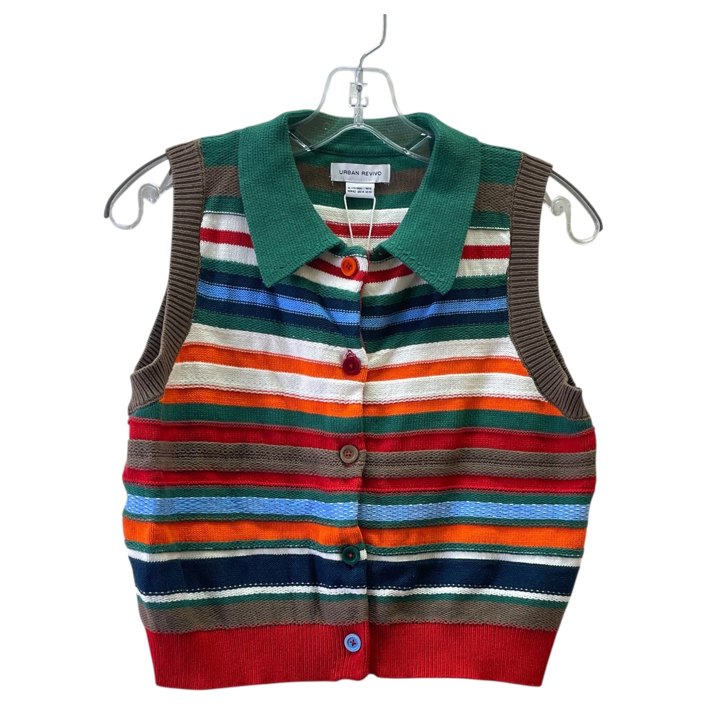 Vest Sweater By URBAN REVIVO In Striped Pattern, Size:Xl