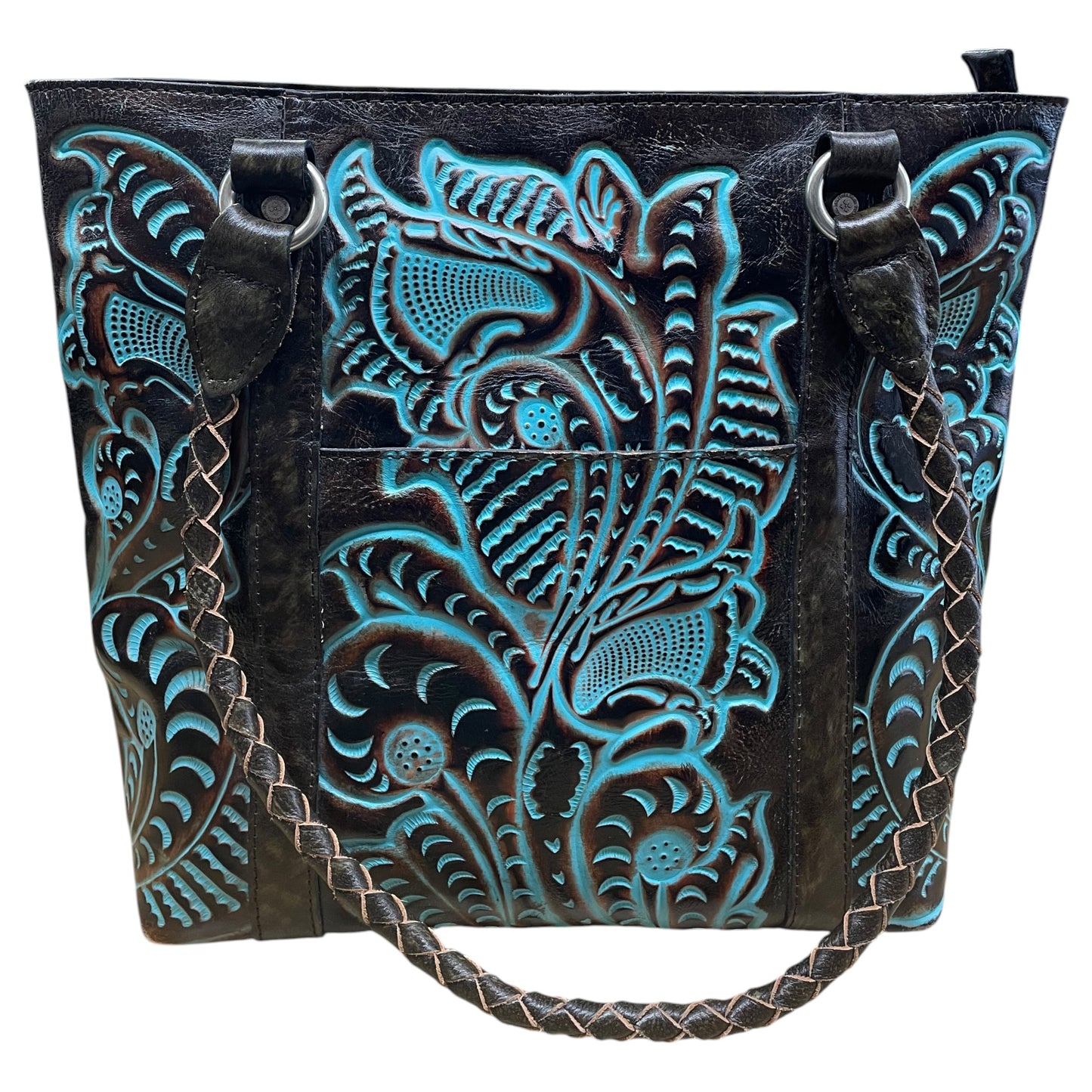 Handbag Designer By Patricia Nash In Blue & Brown, Size:Large