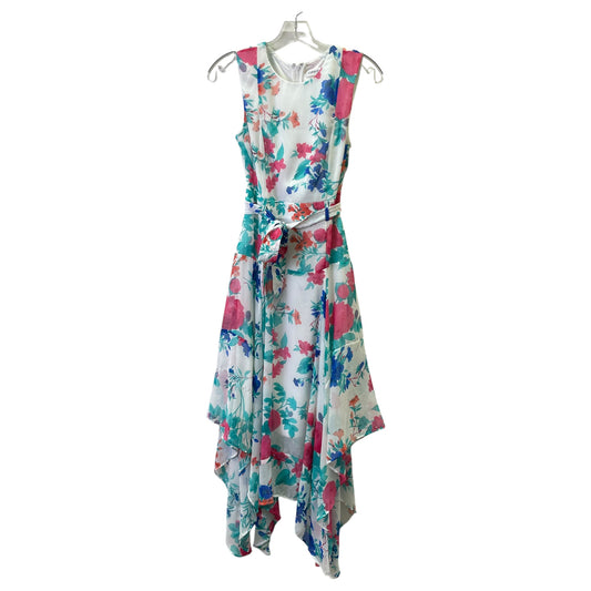 Dress Casual Midi By Calvin Klein In Green & White, Size:S