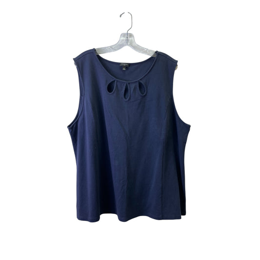 Top Sleeveless Basic By Talbots In Navy, Size:3X