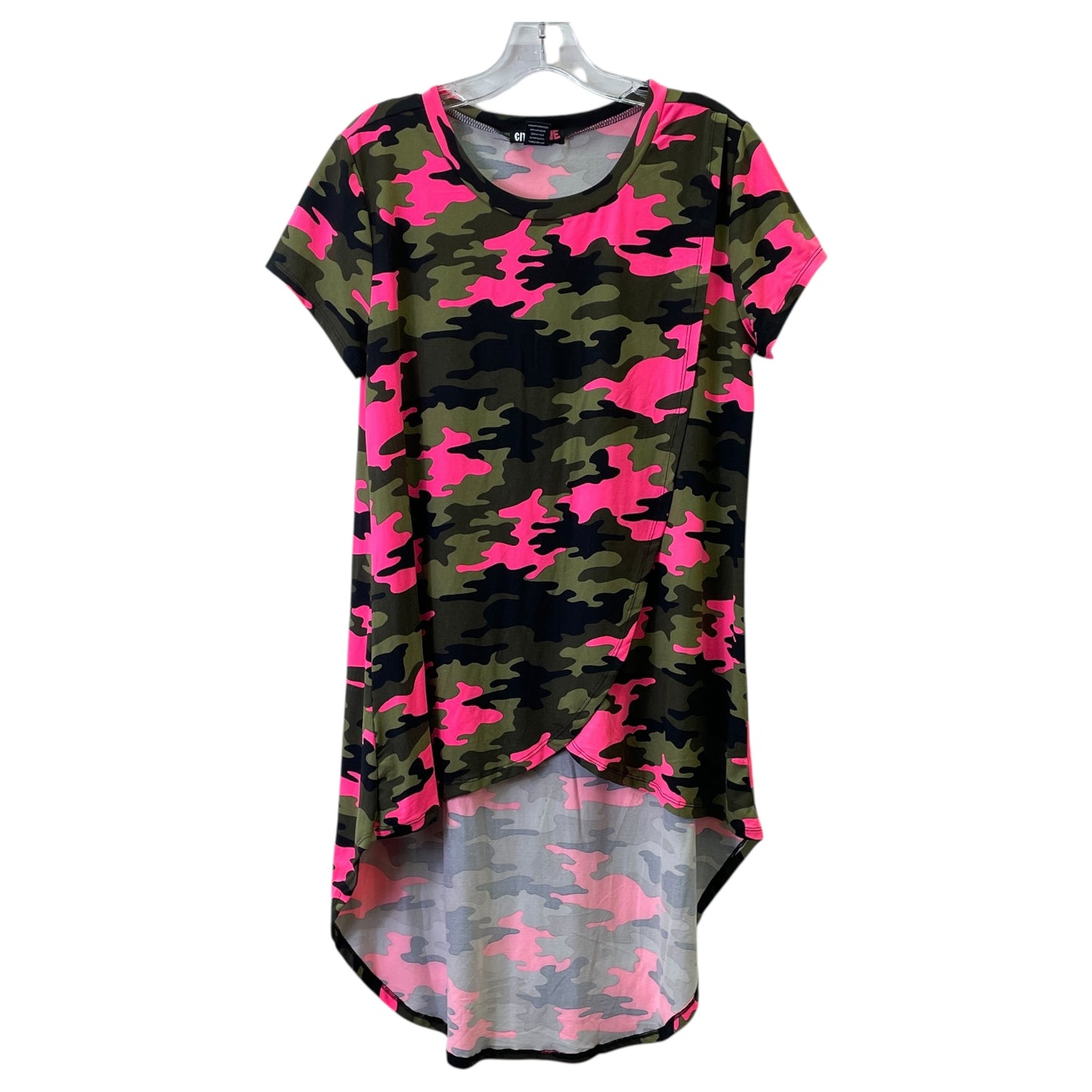 Top Ss By Citiknits In Camouflage Print, Size:1X