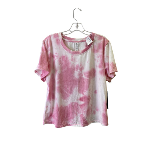 Athletic Top Ss By 90 Degrees By Reflex In Pink & White, Size:Xl