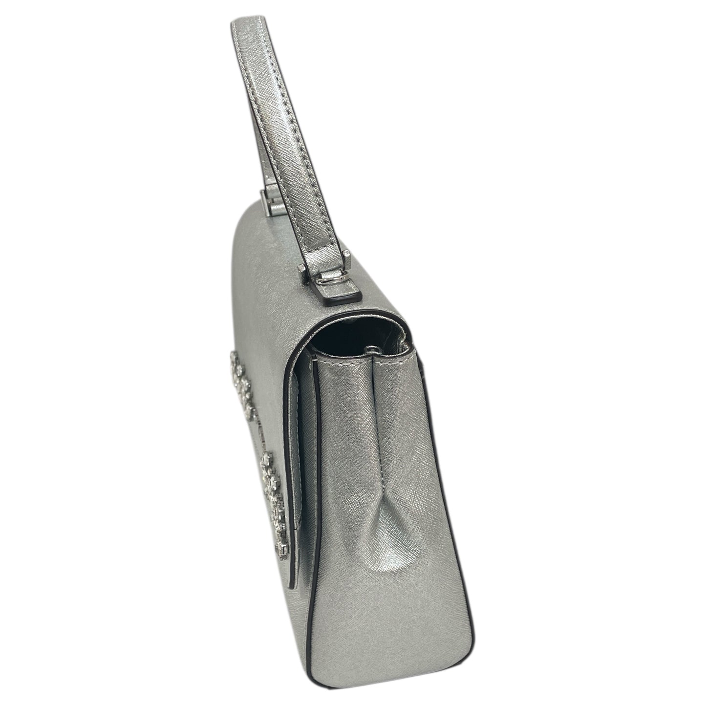 Handbag Designer By Michael Kors In Silver, Size:Medium