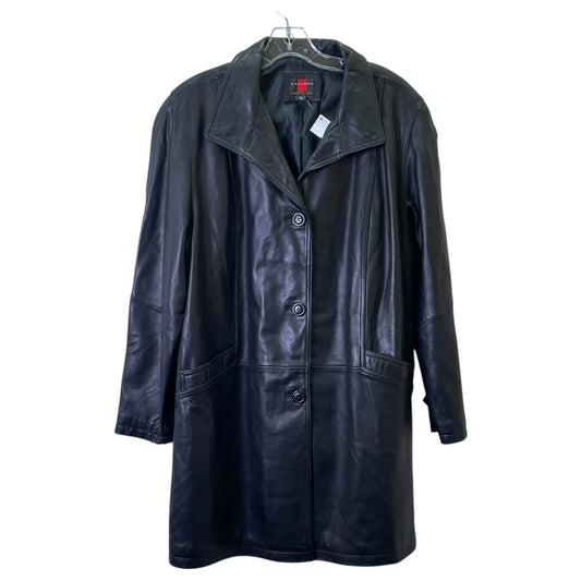 Jacket Leather By Gallery In Black, Size:Xl