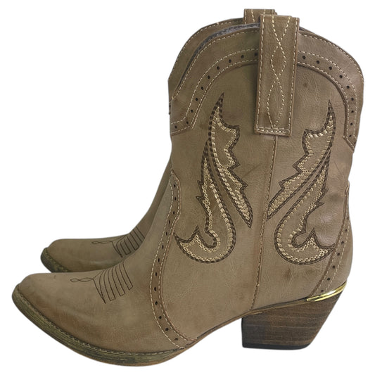 Boots Western By Very Volatile In Taupe, Size:8.5