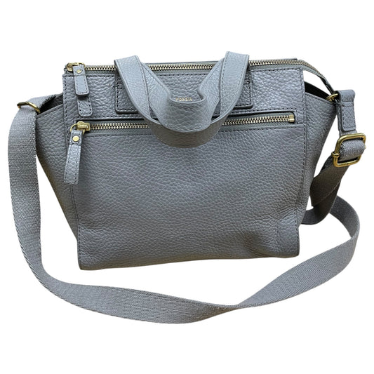 Crossbody Leather By Fossil In Grey, Size:Medium
