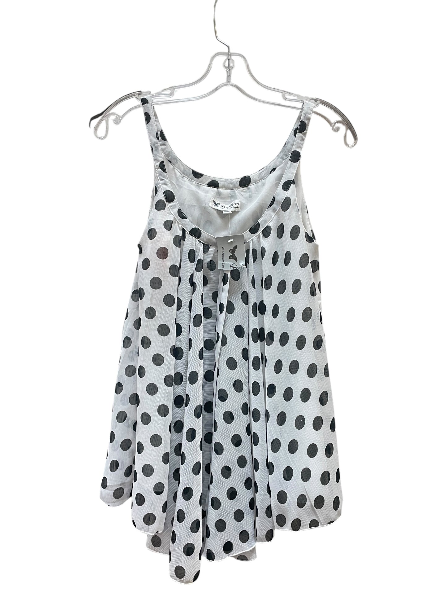 Top Sleeveless By Papillion In Black & White, Size:S