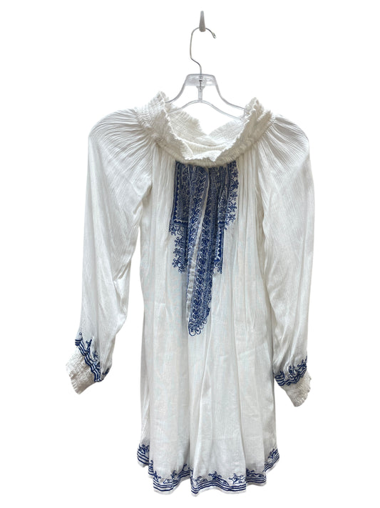 Dress Casual Midi By Tularosa In Blue & White, Size:S