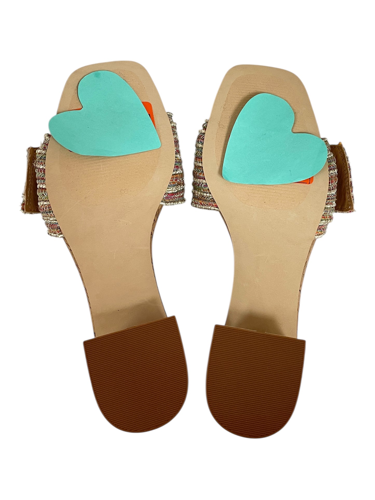 Sandals Heels Block By Steve Madden In Gold & Pink, Size:7