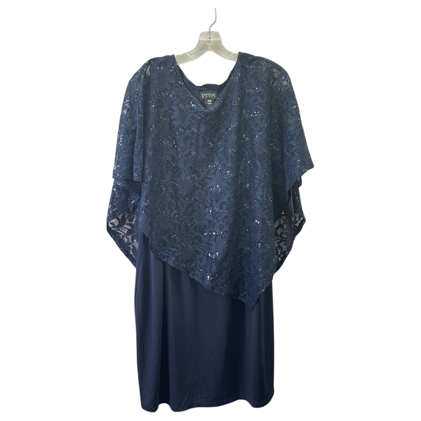 Dress Party Short By En Focus In Blue, Size:1X