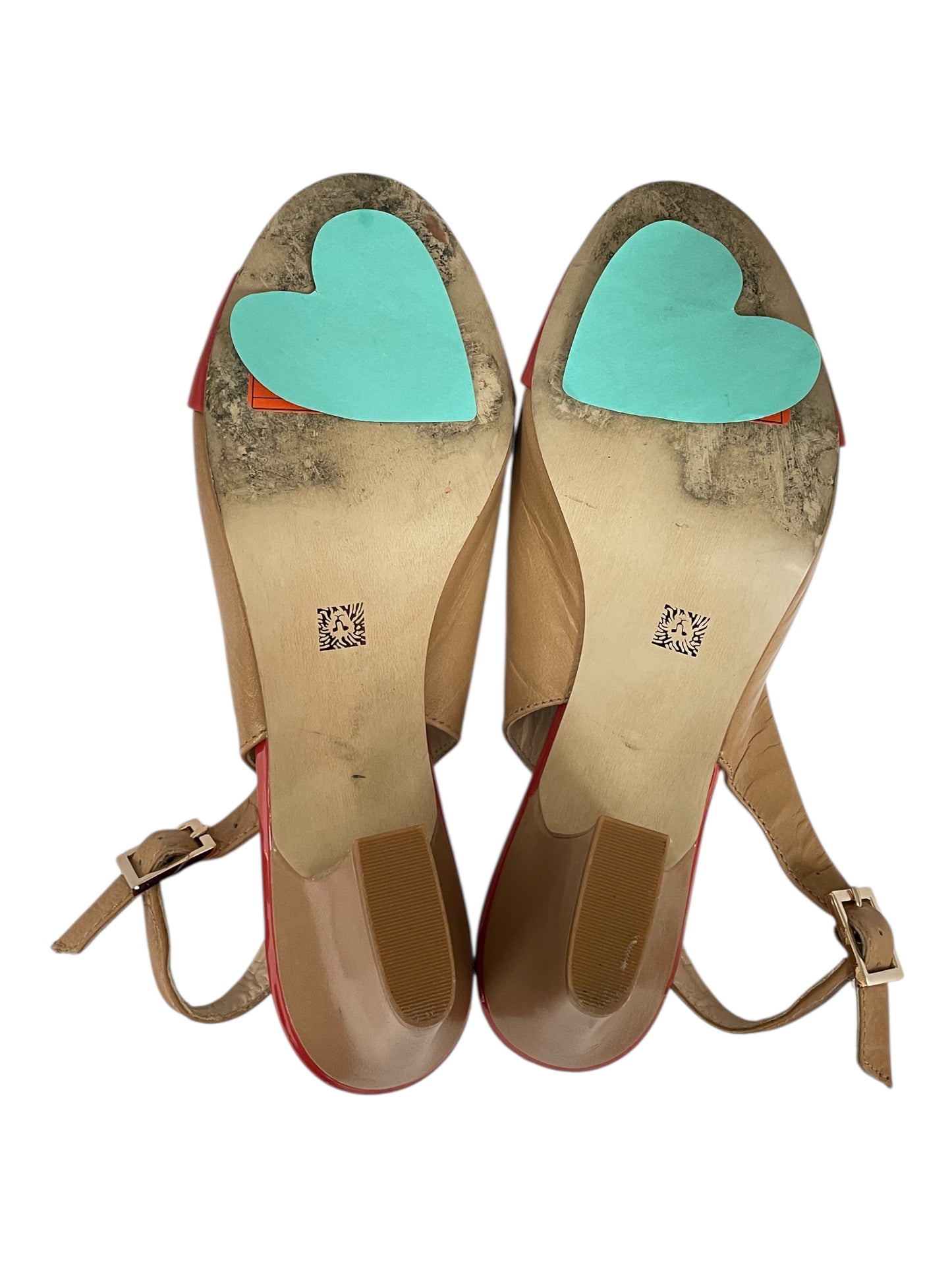 Shoes Heels Block By Anne Klein In Pink & Tan, Size:9