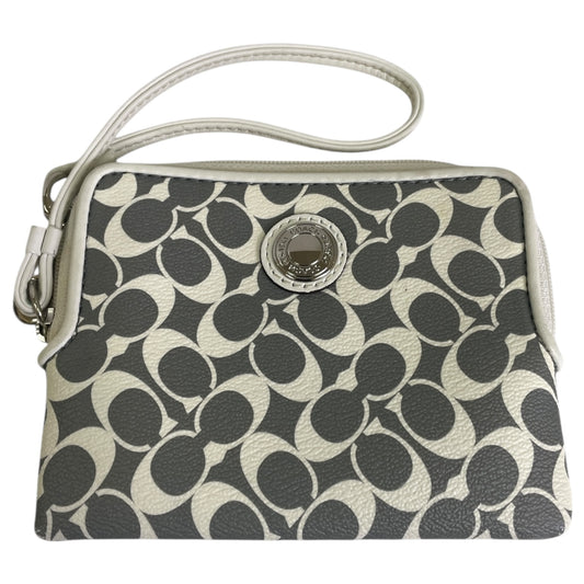 Wristlet Designer By Coach In Grey & White, Size:Small