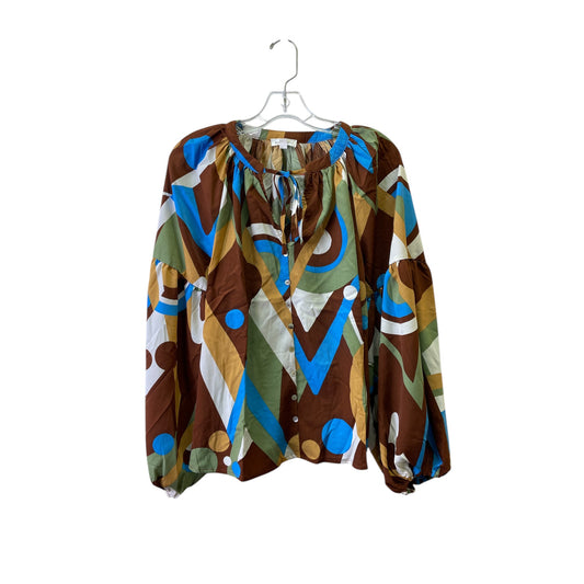 Top Ls By August Sky In Brown & Green, Size:M